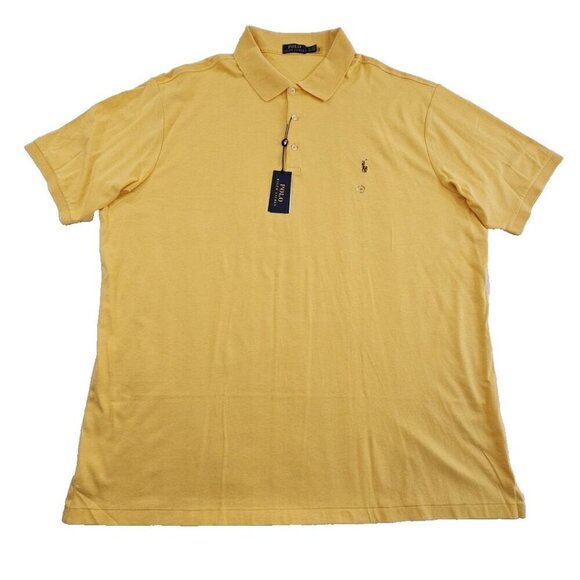 Polo Ralph Lauren 100% Cotton Polo Shirt Men's 4XLT Yellow NEW Flesh Pony NWT